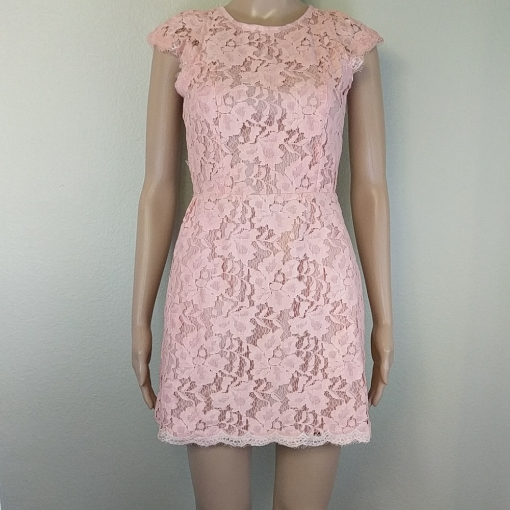 [PIIN Signature 8] Pink Lace Open Back Cap Sleeve - Picture 3 of 6